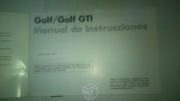 Manual De Propietario De Golf Y Golf Gti Orig