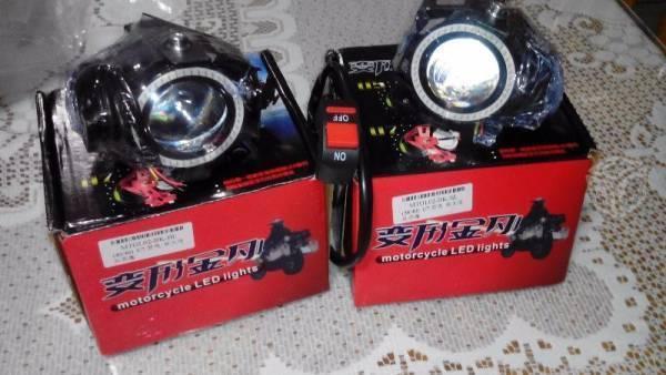 2 Faros Para Moto Led Ojo De Ángel Antiniebla C/sw