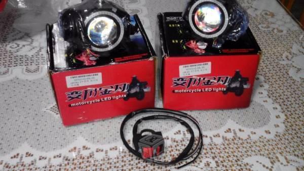 2 Faros Para Moto Led Ojo De Ángel Antiniebla C/sw